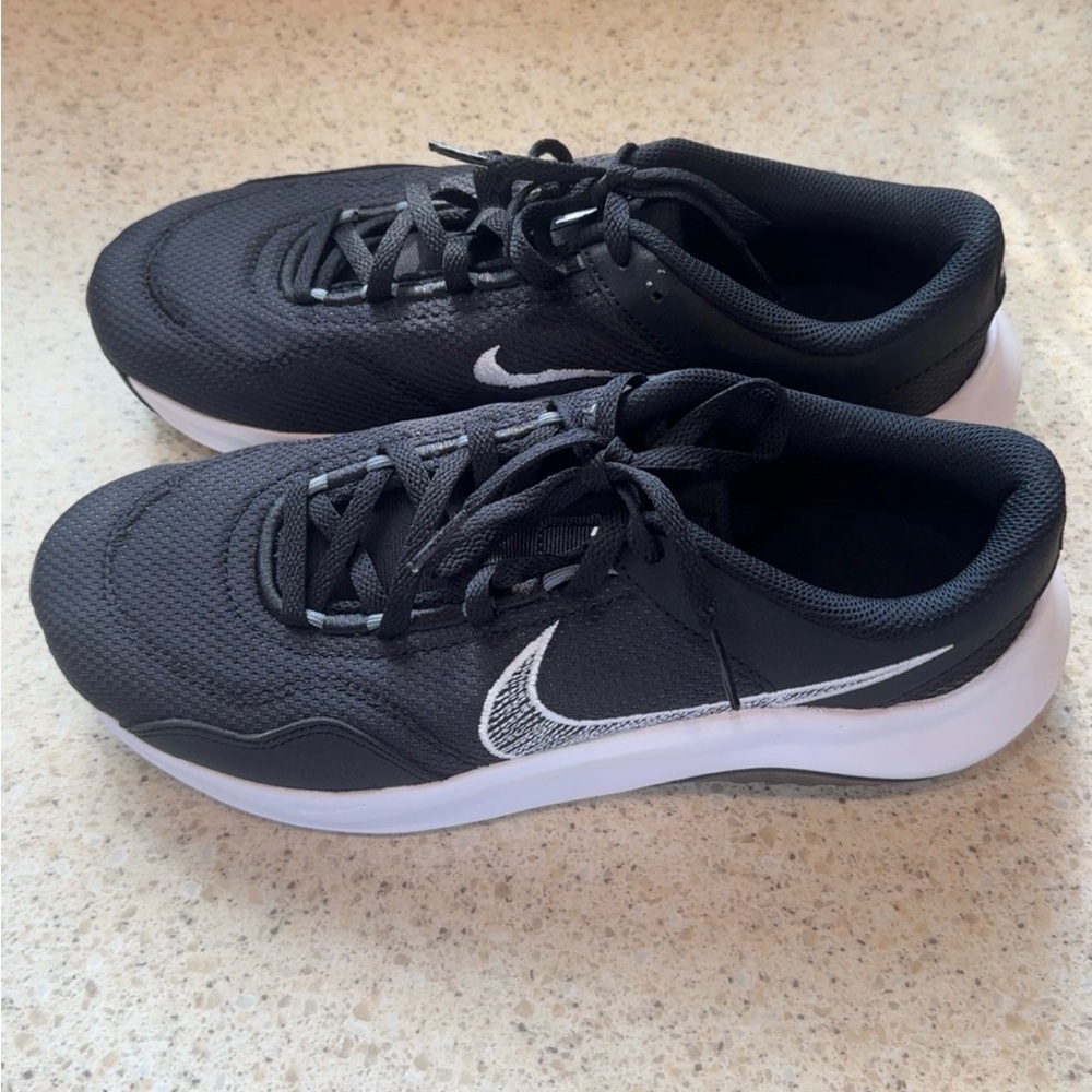 Nike Black Mesh Sneakers with White Swoosh